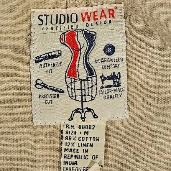 Studiowear Cotton/Linen Tan Dress - M - Picture 4 of 6